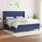 JUNG Vida Boxspringbett mit Matratze Blau 160x200 cm Stoff