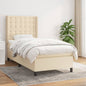 JUNG Vida Boxspringbett mit Matratze Creme 90x190 cm Stoff