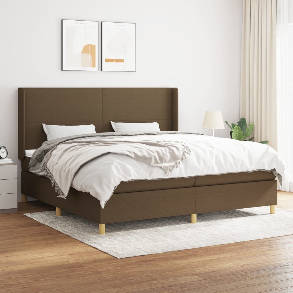 JUNG Vida Boxspringbett mit Matratze Dunkelbraun 200x200 cm Stoff