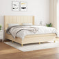 JUNG Vida Boxspringbett mit Matratze Creme 160x200 cm Stoff
