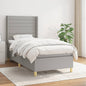 JUNG Vida Boxspringbett mit Matratze Hellgrau 90x190 cm Stoff