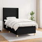 JUNG Vida Boxspringbett mit Matratze Schwarz 80x200 cm Stoff