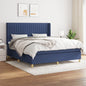 JUNG Vida Boxspringbett mit Matratze Blau 160x200 cm Stoff
