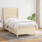 JUNG Vida Boxspringbett mit Matratze Creme 80x200 cm Stoff