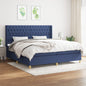 JUNG Vida Boxspringbett mit Matratze Blau 200x200 cm Stoff