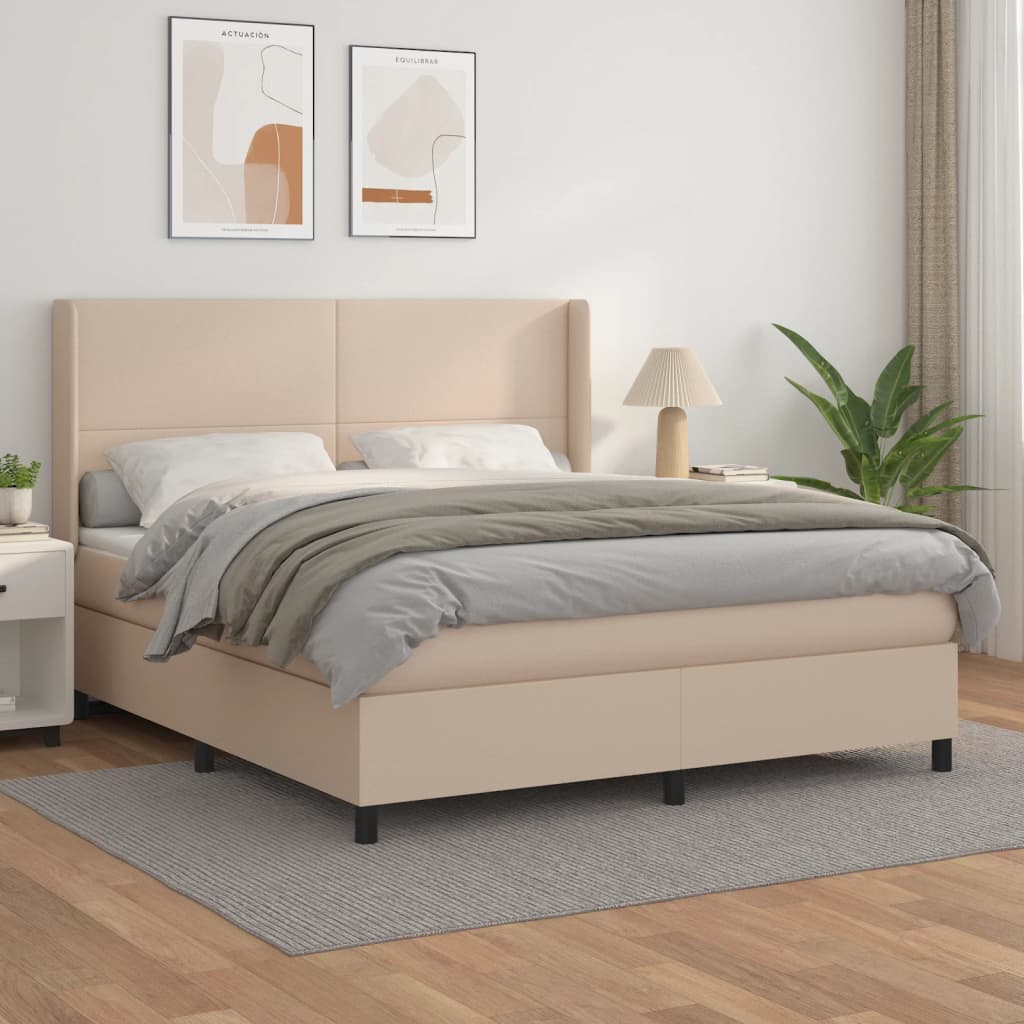 JUNG Vida Boxspringbett Matratze Cappuccino-Braun 160x200 cm Kunstleder