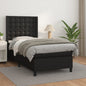 JUNG Vida Boxspringbett mit Matratze Schwarz 90x200 cm Kunstleder
