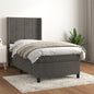 JUNG Vida Boxspringbett mit Matratze Dunkelgrau 100x200 cm Samt