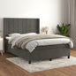 JUNG Vida Boxspringbett mit Matratze Dunkelgrau 140x190 cm Samt