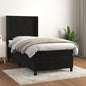 JUNG Vida Boxspringbett mit Matratze Schwarz 90x200 cm Samt
