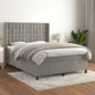 JUNG Vida Boxspringbett mit Matratze Hellgrau 140x200 cm Samt