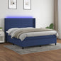 JUNG Vida Boxspringbett mit Matratze & LED Blau 160x200 cm Stoff