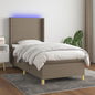 JUNG Vida Boxspringbett mit Matratze & LED Taupe 90x190 cm Stoff