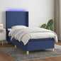 JUNG Vida Boxspringbett mit Matratze & LED Blau 90x190 cm Stoff