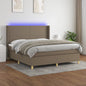 JUNG Vida Boxspringbett mit Matratze & LED Taupe 180x200 cm Stoff