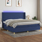 JUNG Vida Boxspringbett mit Matratze & LED Blau 200x200 cm Stoff