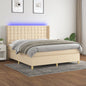JUNG Vida Boxspringbett mit Matratze & LED Creme 160x200 cm Stoff