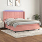 JUNG Vida Boxspringbett mit Matratze & LED Rosa 160x200 cm Samt
