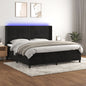 JUNG Vida Boxspringbett mit Matratze & LED Schwarz 200x200 cm Samt
