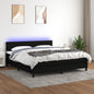 JUNG Vida Boxspringbett mit Matratze & LED Schwarz 160x200 cm Stoff