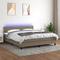 JUNG Vida Boxspringbett mit Matratze & LED Taupe 180x200 cm Stoff
