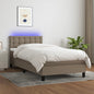 JUNG Vida Boxspringbett mit Matratze & LED Taupe 80x200 cm Stoff
