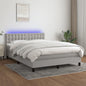 JUNG Vida Boxspringbett mit Matratze & LED Hellgrau 140x200 cm Stoff