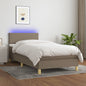 JUNG Vida Boxspringbett mit Matratze & LED Taupe 90x200 cm Stoff