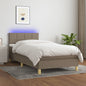 JUNG Vida Boxspringbett mit Matratze & LED Taupe 90x190 cm Stoff