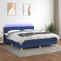 JUNG Vida Boxspringbett mit Matratze & LED Blau 180x200 cm Stoff