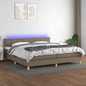 JUNG Vida Boxspringbett mit Matratze & LED Taupe 200x200 cm Stoff