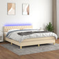 JUNG Vida Boxspringbett mit Matratze & LED Creme 160x200 cm Stoff