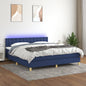 JUNG Vida Boxspringbett mit Matratze & LED Blau 160x200 cm Stoff