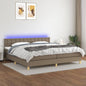 JUNG Vida Boxspringbett mit Matratze & LED Taupe 200x200 cm Stoff