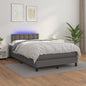 JUNG Vida Boxspringbett mit Matratze & LED Grau 120x200 cm Kunstleder