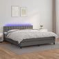 JUNG Vida Boxspringbett mit Matratze & LED Grau 160x200 cm Kunstleder