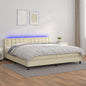 JUNG Vida Boxspringbett mit Matratze & LED Creme 200x200 cm Kunstleder