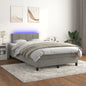 JUNG Vida Boxspringbett mit Matratze & LED Hellgrau 120x200 cm Samt