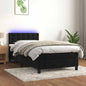 JUNG Vida Boxspringbett mit Matratze & LED Schwarz 80x200 cm Samt