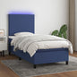 JUNG Vida Boxspringbett mit Matratze & LED Blau 100x200 cm Stoff
