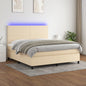 JUNG Vida Boxspringbett mit Matratze & LED Creme 160x200 cm Stoff
