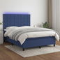 JUNG Vida Boxspringbett mit Matratze & LED Blau 140x200 cm Stoff