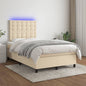 JUNG Vida Boxspringbett mit Matratze & LED Creme 120x200 cm Stoff