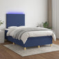 JUNG Vida Boxspringbett mit Matratze & LED Blau 120x200 cm Stoff