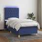 JUNG Vida Boxspringbett mit Matratze & LED Blau 80x200 cm Stoff