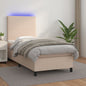 JUNG Vida Boxspringbett mit Matratze & LED Cappuccino-Braun 80x200cm