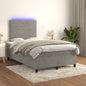 JUNG Vida Boxspringbett mit Matratze & LED Hellgrau 120x200 cm Samt