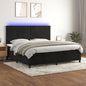 JUNG Vida Boxspringbett mit Matratze & LED Schwarz 200x200 cm Samt