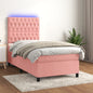 JUNG Vida Boxspringbett mit Matratze & LED Rosa 80x200 cm Samt