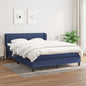 JUNG Vida Boxspringbett mit Matratze Blau 140x200 cm Stoff
